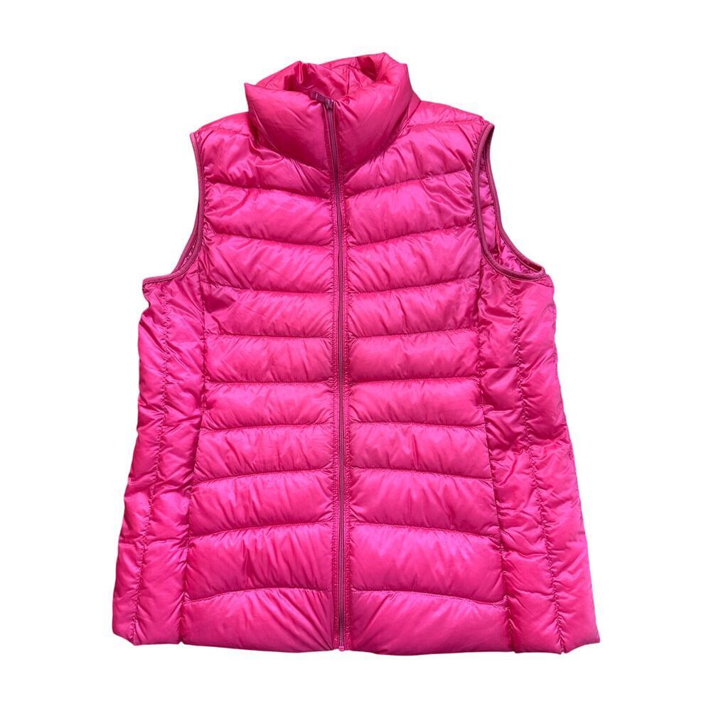 Uniqlo Vest Jacket Down Gilet Body Warmer Liberty Ultra Light Pink Size Medium